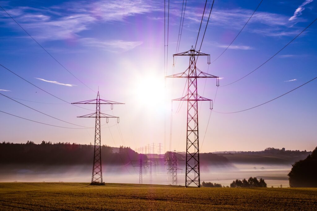 Damaged power grid after a winter storm in Texas